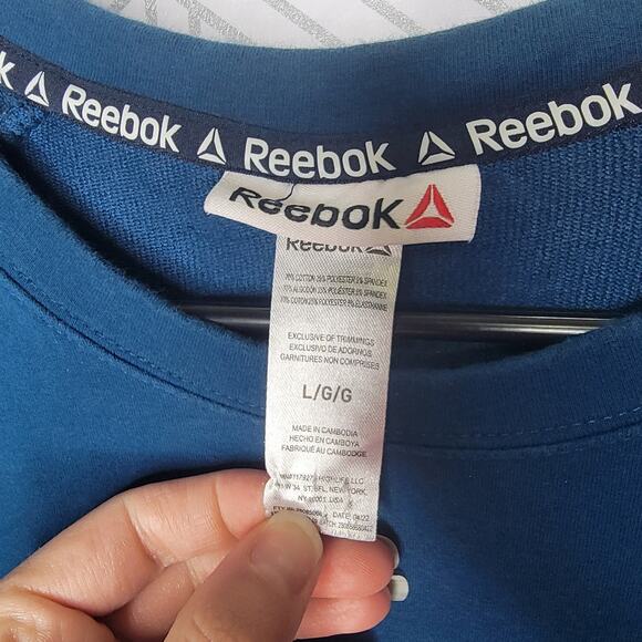 Reebok Blue Pullover Sweatshirt Sz Large - Picture 7 of 7